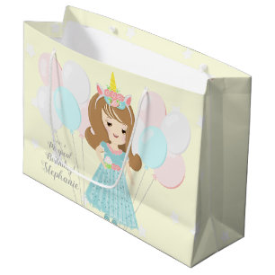 Grand Sac Cadeau Princesse Unicorn