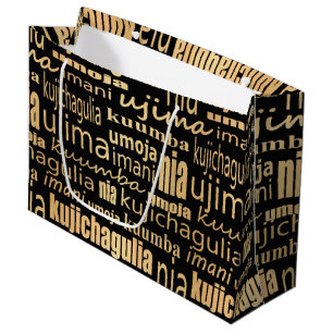 Grand Sac Cadeau Principes de Black and Gold