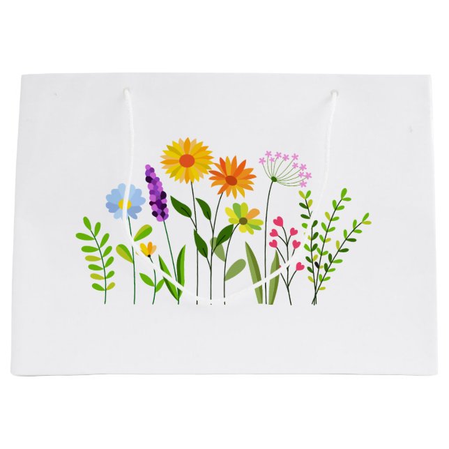 Grand Sac Cadeau Printemps Été Fleurs sauvages (Devant)