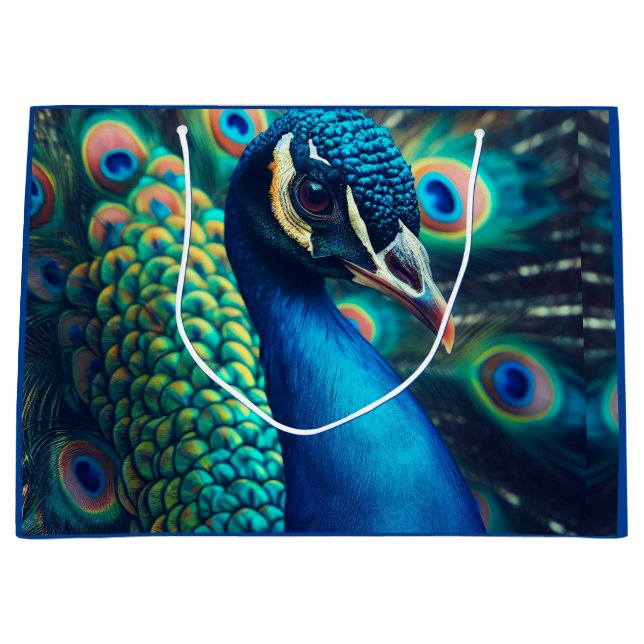 Grand Sac Cadeau Profil Peacock (Devant)