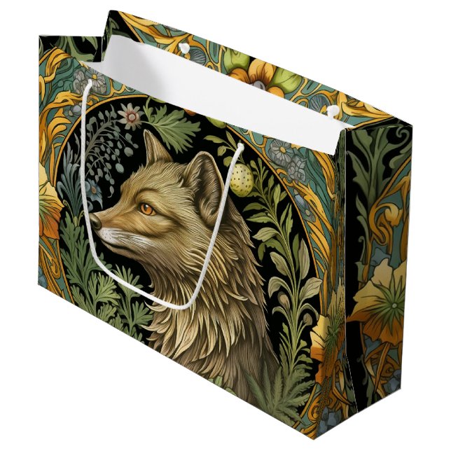 Grand Sac Cadeau Profil Wolf en style vintage (Devant Angle)