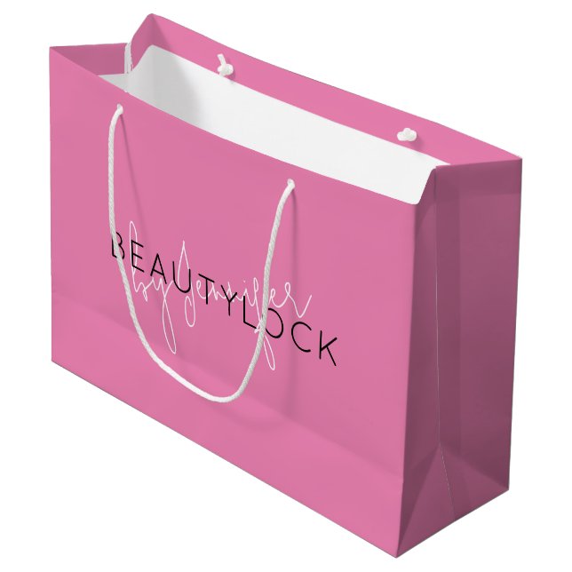Grand Sac Cadeau Promotions professionnelles personnalisées / Pink  (Devant Angle)