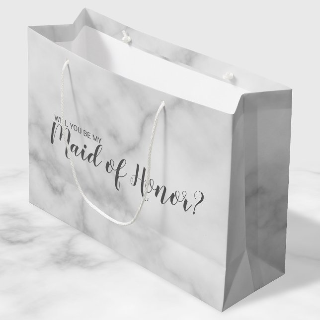 Grand Sac Cadeau Proposition de la femme d'honneur Élégant script e (Créateur téléchargé)