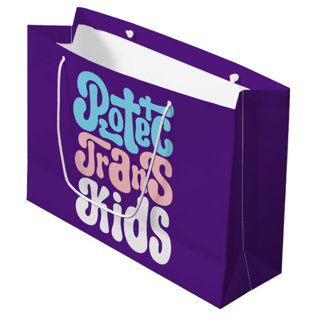 Grand Sac Cadeau Protéger les sacs-cadeaux Trans-Kids (Devant Angle)