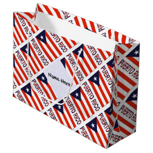 Grand Sac Cadeau Puerto Rico Drapeau Porto-Ricain Personnalisé en C