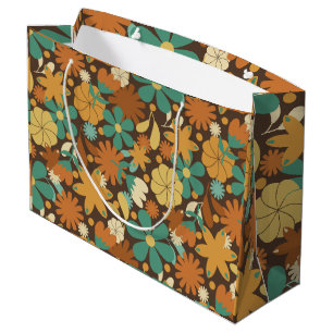 Grand Sac Cadeau Puissance des fleurs des années soixante vintages