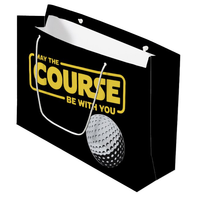 Grand Sac Cadeau Que le parcours soit avec vous Golf drôle de golf (Devant Angle)