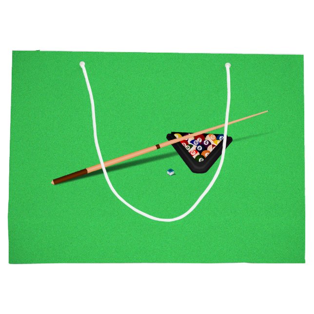 Grand Sac Cadeau Queue de billard et boules de billard (Dos)
