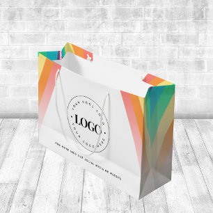 Grand Sac Cadeau Rainbow Pride LGBTQ Brand Company Ajouter un logo
