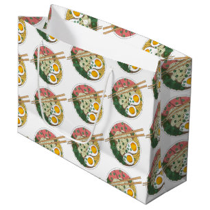 Grand Sac Cadeau Ramen Noodles Bowl Restauration Japonaise Foin