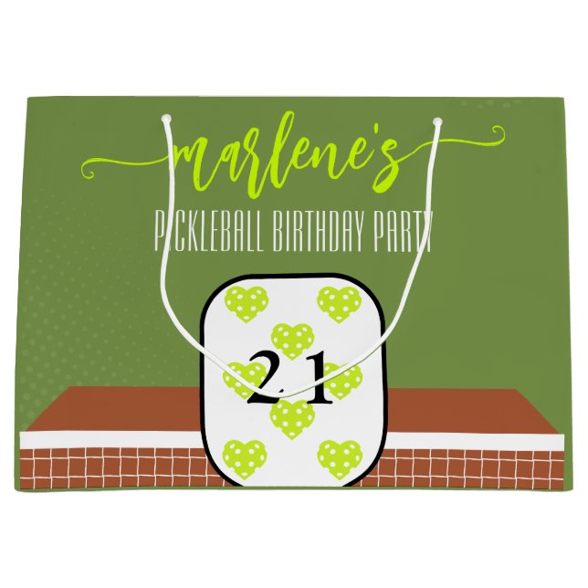 Grand Sac Cadeau Raquette de Pickleball Préparatoire Photo Dink Fêt (Devant)