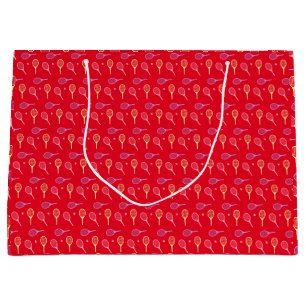 Grand Sac Cadeau Raquettes de tennis Pastel avec balle de tennis en