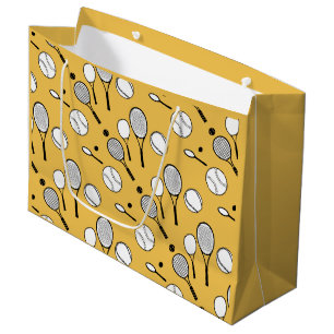 Grand Sac Cadeau Raquettes et boules jaunes de tennis