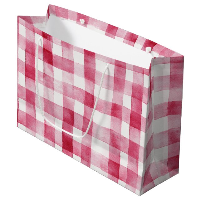 Grand Sac Cadeau Rayures blanches rose Anniversaire (Devant Angle)