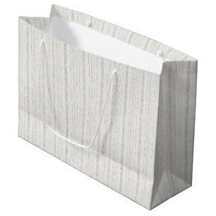Grand Sac Cadeau Rayures crème blanches chic