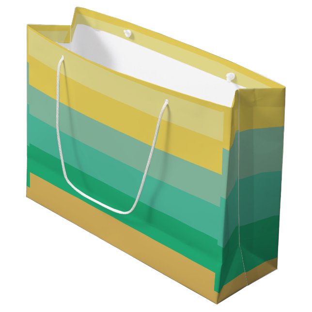 Grand Sac Cadeau Rayures de couleur claire (Devant Angle)