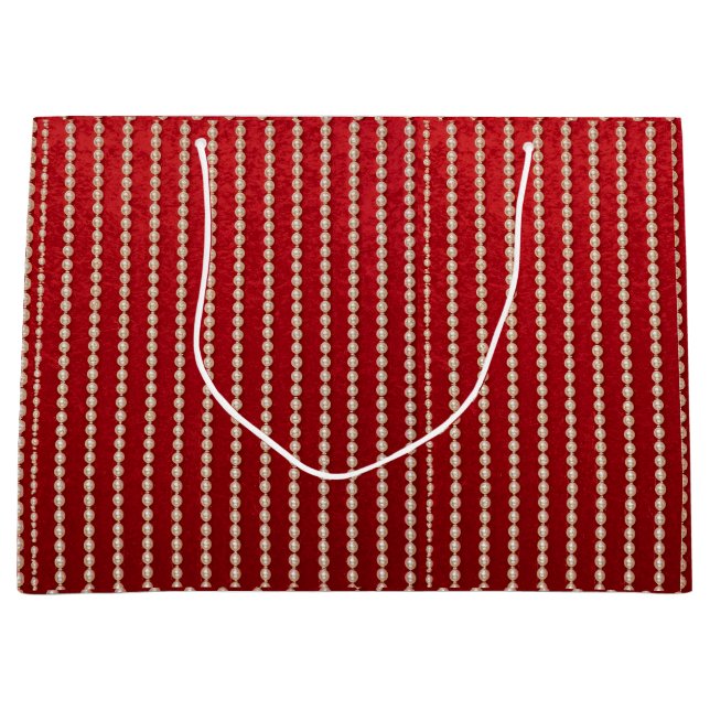 Grand Sac Cadeau Red and White Velvet-Look (Devant)
