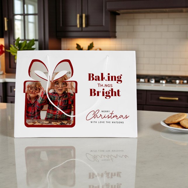 Grand Sac Cadeau Red Baking Things Bright Christmas Photo Gift Bag (Créateur téléchargé)