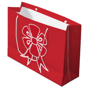 Grand sac cadeau Red Christmas Bow