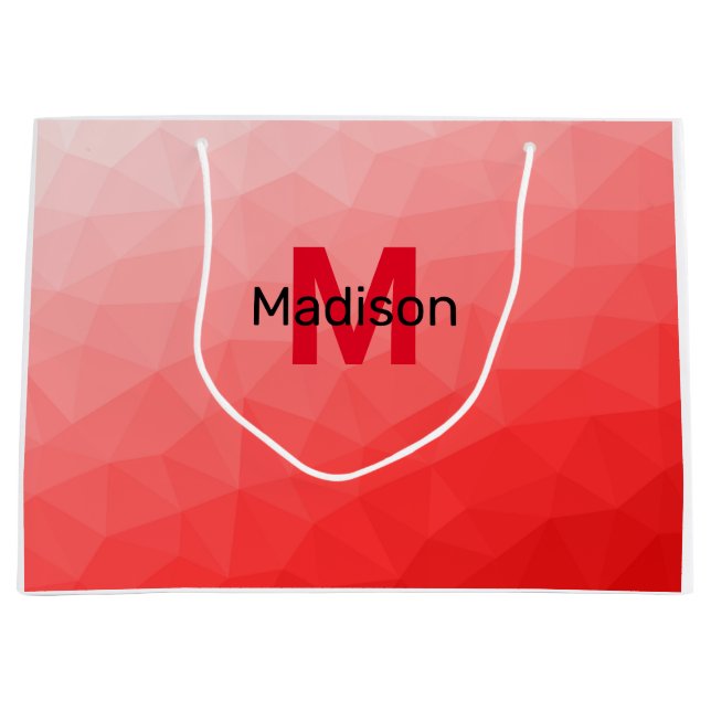 Grand Sac Cadeau Red gradient geometric mesh pattern Monogram (Devant)