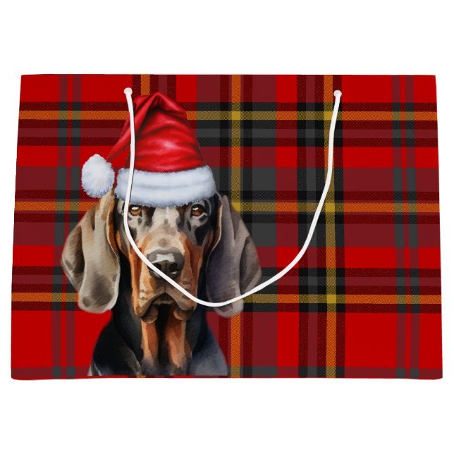 Grand Sac Cadeau Red Plaid Tan et Black Coonhmore Lover Holiday (Devant)