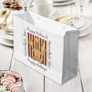 Grand Sac Cadeau Red Strike Christmas Cookie Cute Gingerbread Homme