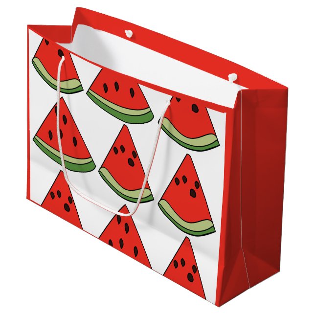 Grand Sac Cadeau Red Watermelon Slices  (Devant Angle)