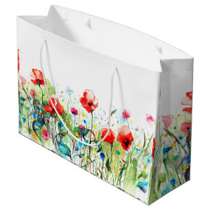 Grand Sac Cadeau RedPoppies Design floral