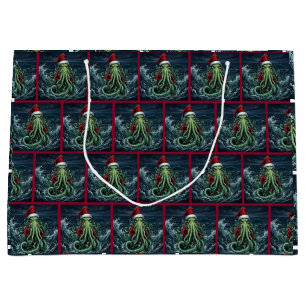 Grand Sac Cadeau Règne de Noël de Cthulhu Horreur de Noël