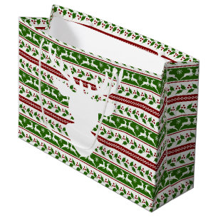 Grand Sac Cadeau Renne blanc scandinave