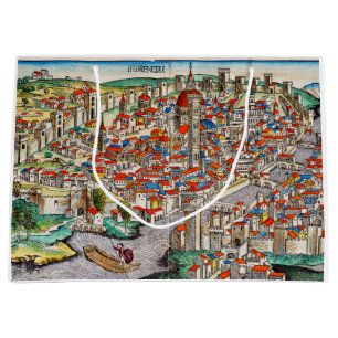 Grand Sac Cadeau Repère médiéval de Florence en Italie