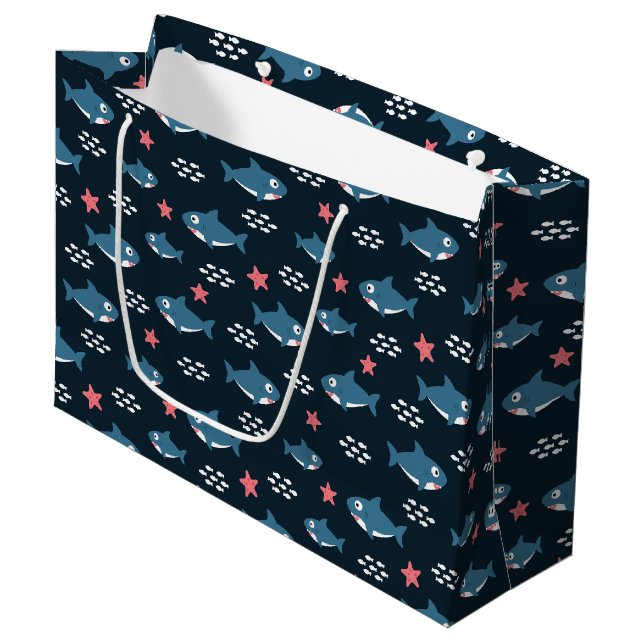 Grand Sac Cadeau Requin (Devant Angle)