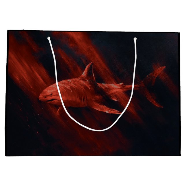 Grand Sac Cadeau Requin Rouge (Dos)