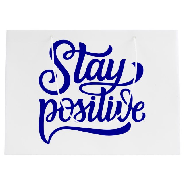 Grand Sac Cadeau Rester bleu positif (Devant)