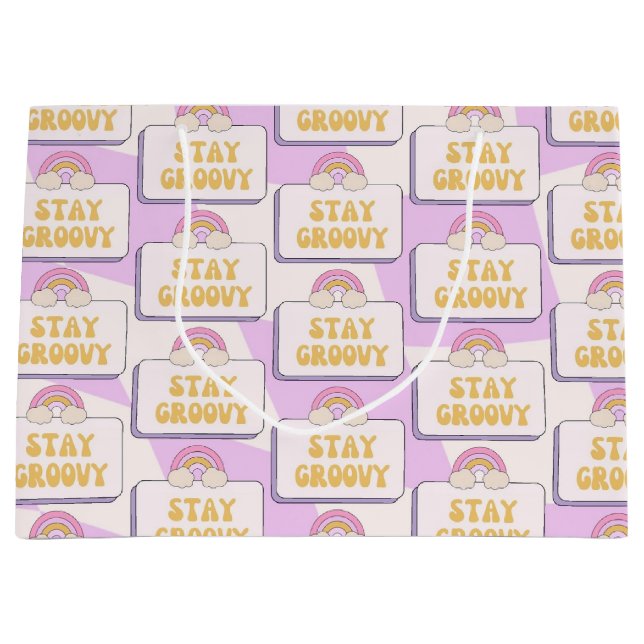 Grand Sac Cadeau Restez Groovy (Devant)