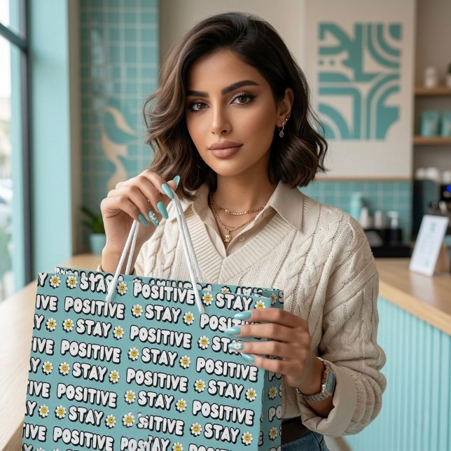 Grand Sac Cadeau Restez Positif (Créateur téléchargé)