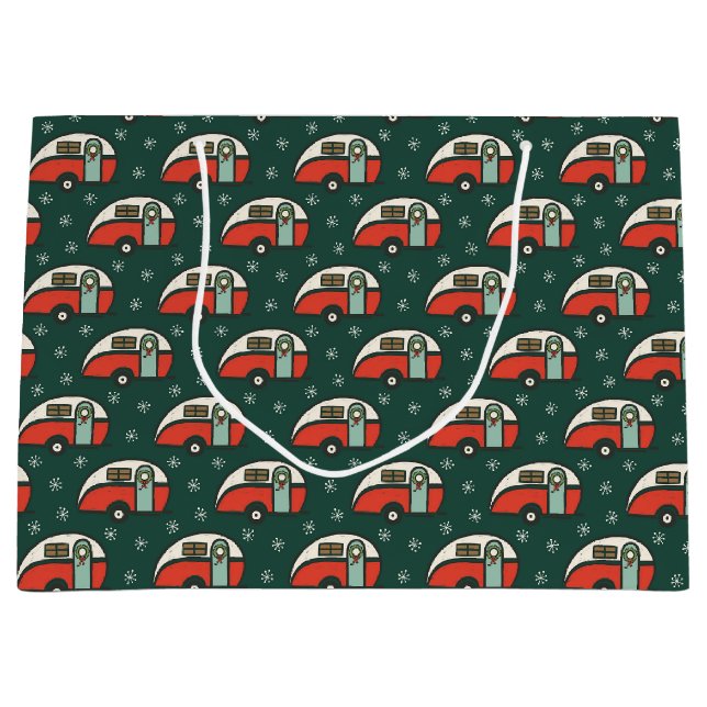 Grand Sac Cadeau Retro Camper Van Christmas (Devant)
