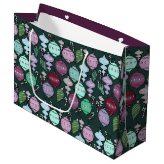 Grand Sac Cadeau Retro Christmas Reload - Pastels Cool sur Pine