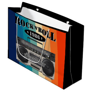 Grand Sac Cadeau Retro classique boite à boum rock n roll musique v