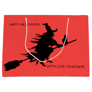 GRAND SAC CADEAU RETRO SILHOUETTE HALLOWEWITTER SUR LE SAC-CADEAU D