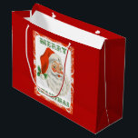 Grand Sac Cadeau Rétro Vintage Jolly Santa Claus de Christmas<br><div class="desc">Un sac cadeau avec une photo rétro festive. Le vieux Père Noël Jolly avec ses joues rousses et son sourire chaleureux et amical. Un peu de nostalgie de l'ancienne école pour les vieux temps,  cette image rappelle les souvenirs des célébrations du passé de Noël.</div>