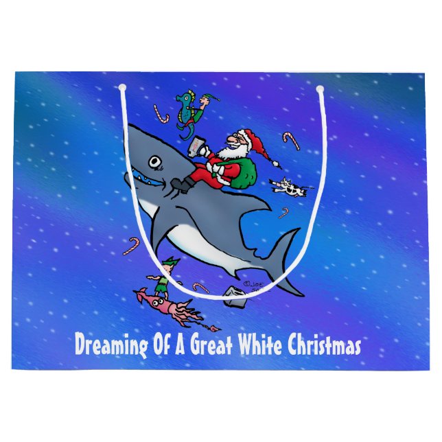 Grand Sac Cadeau Rêver D'Une Grande Personnalité De Noël De Requin  (Devant)