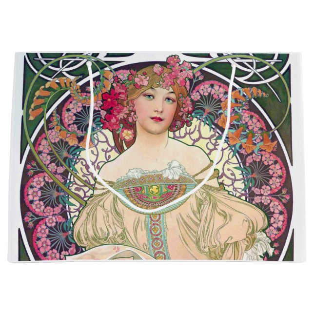 Grand Sac Cadeau Rêverie (Printemps), Mucha (Devant)