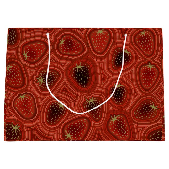 Grand Sac Cadeau Rêves de Fraise  (Devant)