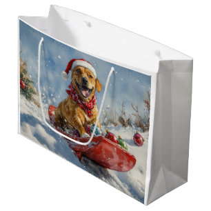 Grand Sac Cadeau Rhodesian Ridgeback Dog dans Sledge Noël