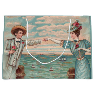 Grand Sac Cadeau Robe de mariage océanique victorien chic pour coup