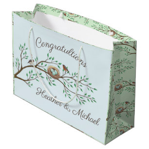 Grand Sac Cadeau Robin Oiseaux Nid Oeufs Baby shower de printemps
