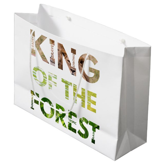 Grand Sac Cadeau Roi de la Forêt (Devant Angle)