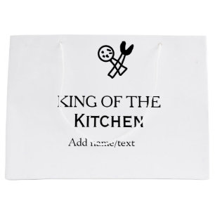 Grand Sac Cadeau Roi du chef de cuisine cuisine ajouter nom couronn