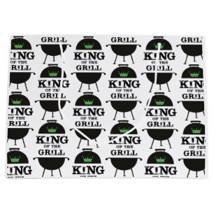 Grand Sac Cadeau Roi Du Grill, Couronne Verte Noire